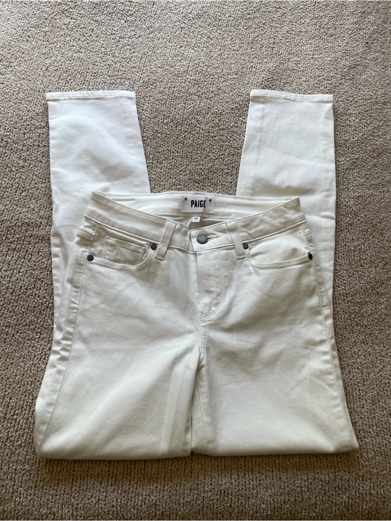 PAIGE Denim - Paige White Mid Rise Skinny Jeans - Size 26